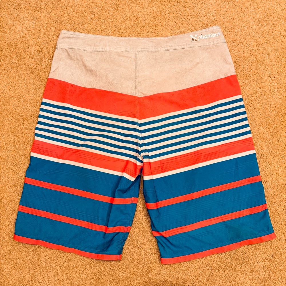 Hurley Phantom Boardshorts Swimwear Mens 32 Beach Surf Summer Striped Grey Blue - Picture 3 of 10